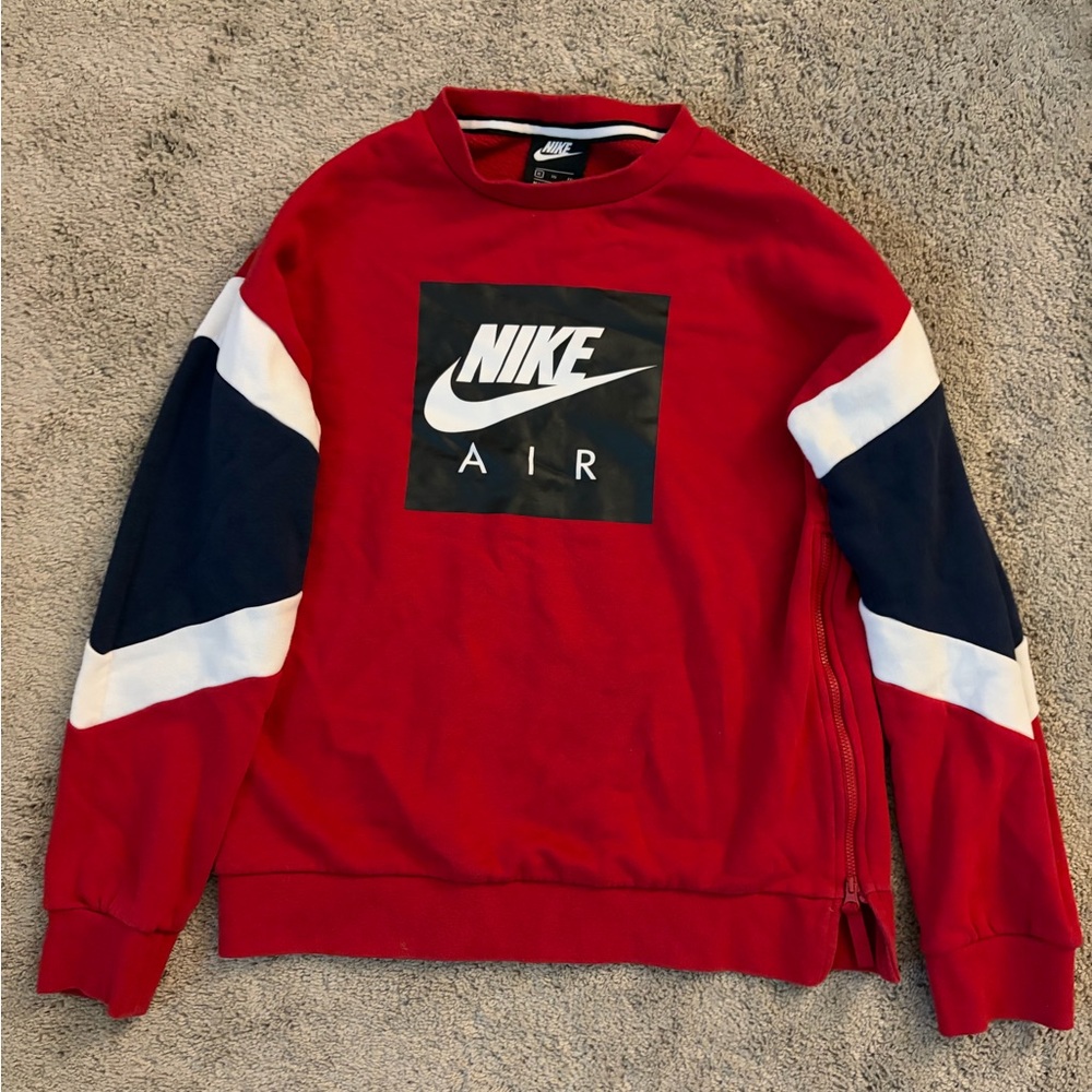 Nike Men's Red and Black Crewneck Sweater